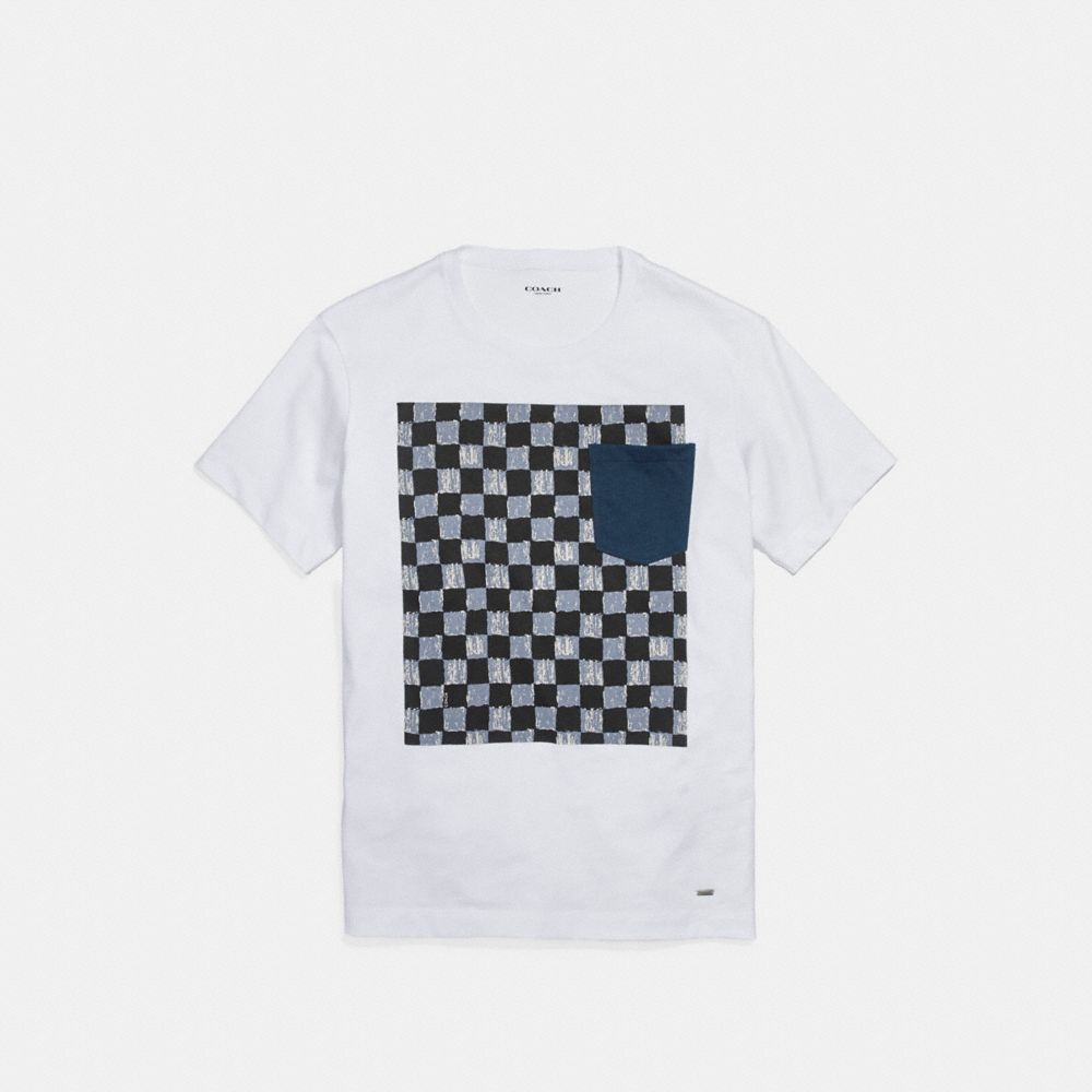 COACH GRAPHIC PRINT T-SHIRT - DUSK MULTI CHECKER - f24296