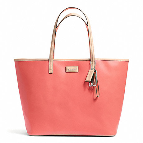 COACH F24341 PARK METRO LEATHER TOTE BRASS/CORAL