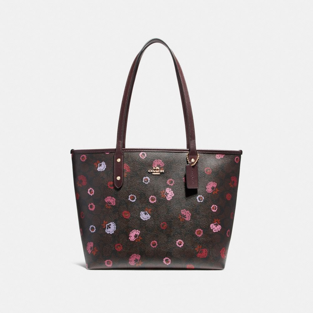 CITY ZIP TOTE WITH PRIMROSE FLORAL PRINT - f24372 - IMBMC