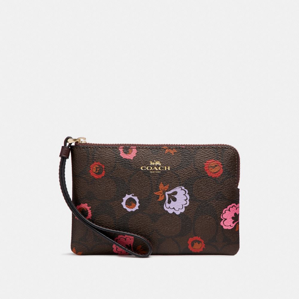 CORNER ZIP WRISTLET WITH PRIMROSE FLORAL SIGNATURE PRINT - f24380 - IMBMC