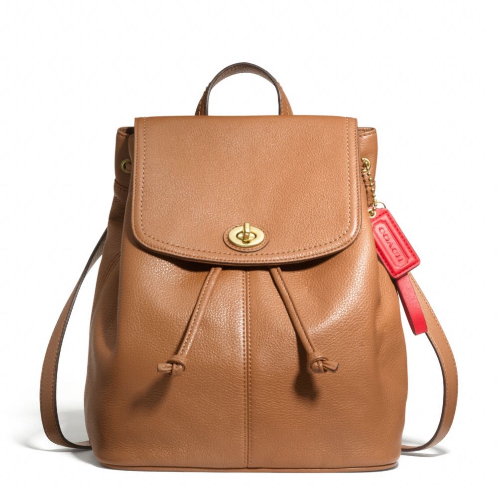 COACH F24385 Park Leather Backpack BRASS/BRITISH TAN