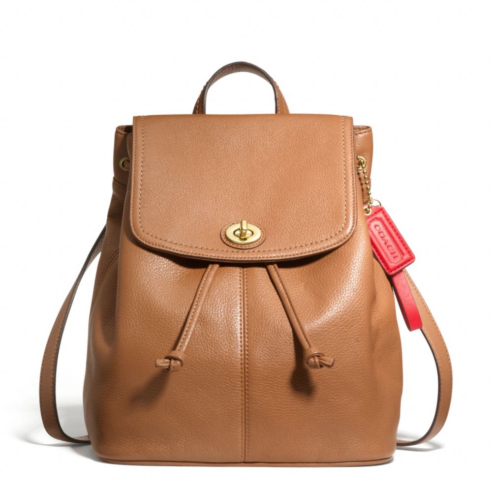 COACH PARK LEATHER BACKPACK - BRASS/BRITISH TAN - F24385