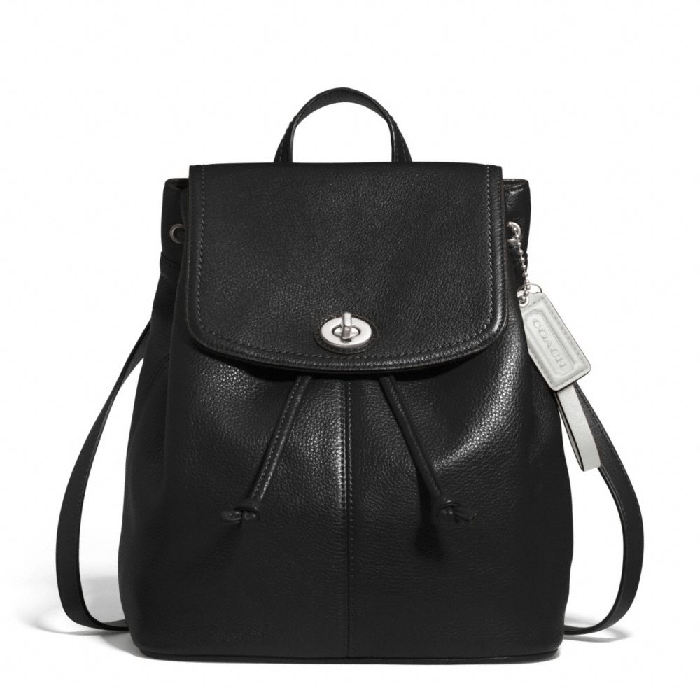 PARK LEATHER BACKPACK - SILVER/BLACK - COACH F24385