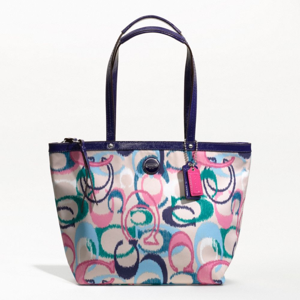 COACH F24450 SIGNATURE STRIPE IKAT PRINT TOTE ONE-COLOR