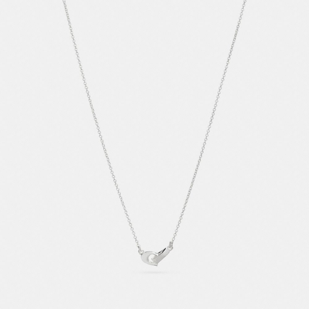 COACH F24479 Signature Chain Pendant Necklace SILVER