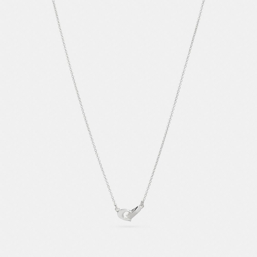 COACH F24479 Signature Chain Pendant Necklace SILVER