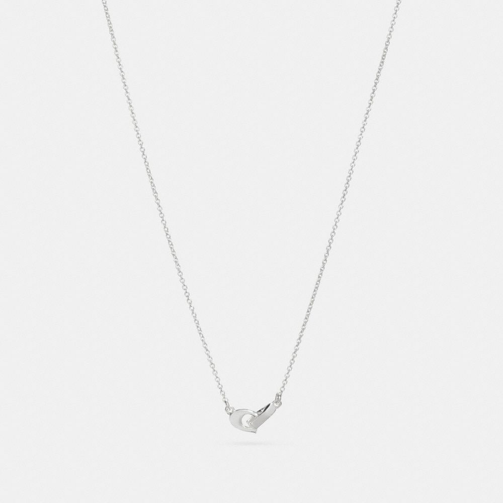 COACH SIGNATURE CHAIN PENDANT NECKLACE - SILVER - F24479