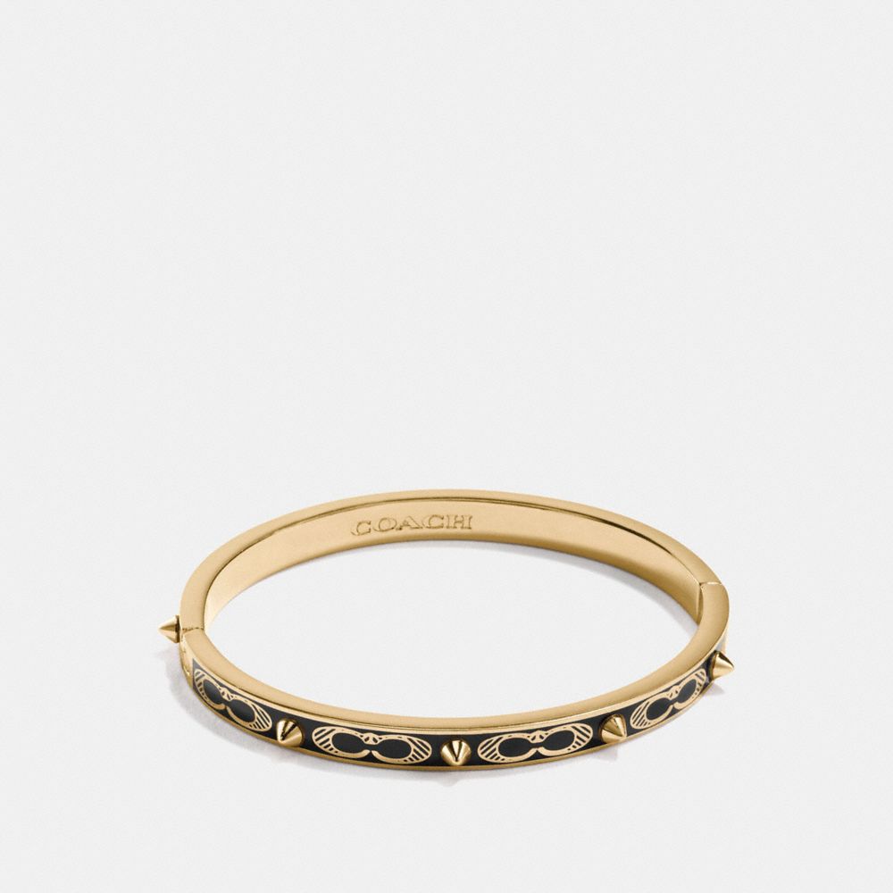 COACH SIGNATURE STUDDED BANGLE - BLACK/GOLD - F24492