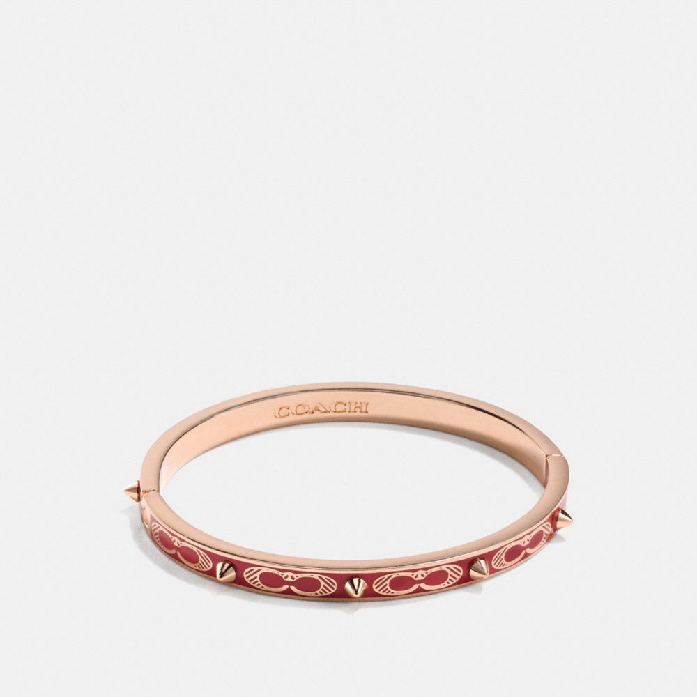 COACH F24492 - SIGNATURE STUDDED BANGLE WASHED RED/ROSEGOLD