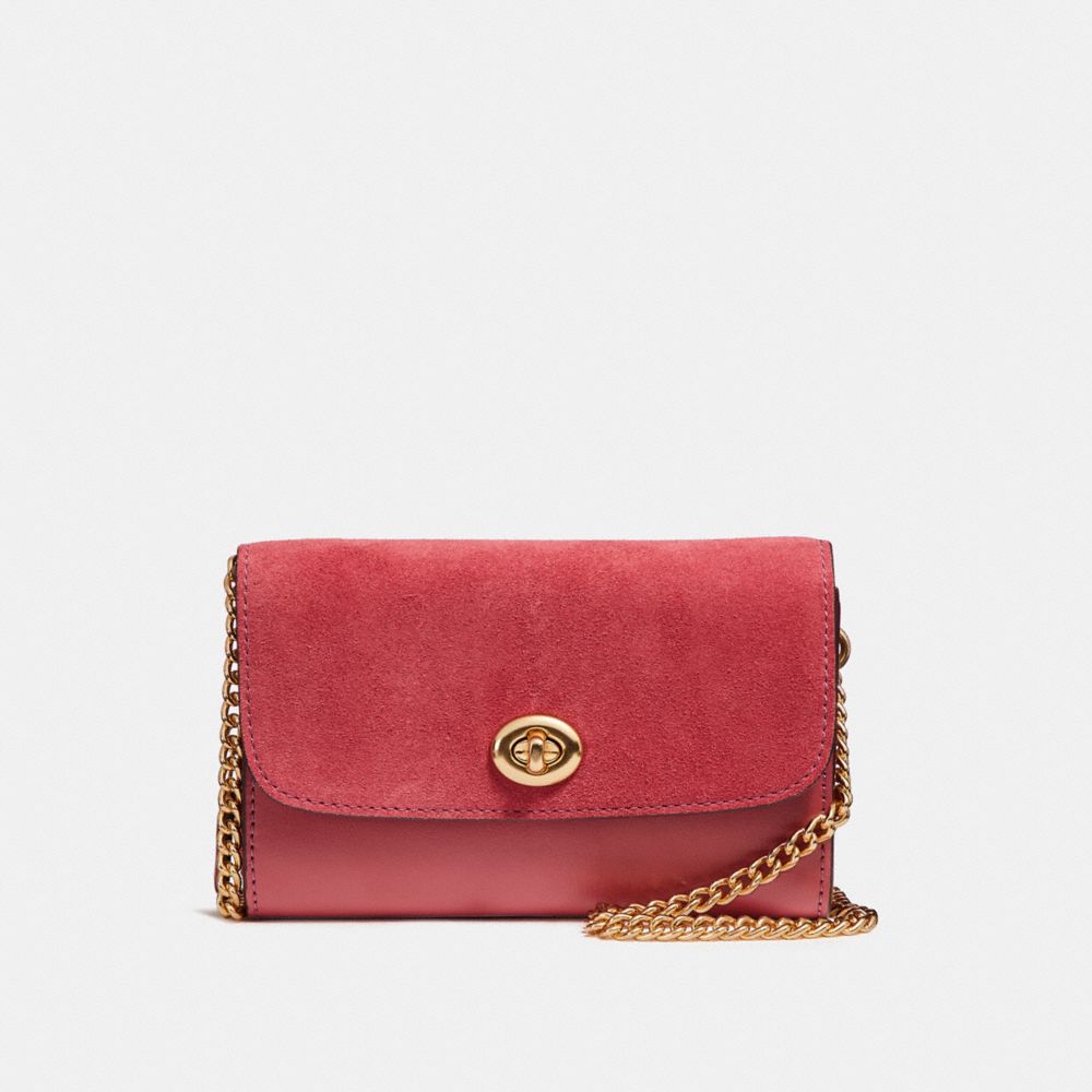 FLAP PHONE CHAIN CROSSBODY - LIGHT GOLD/ROUGE - COACH F24498