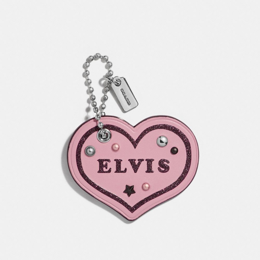 COACH f24540 ELVISâ„¢ HEART BAG CHARM SILVER/BLUSH