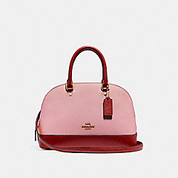 MINI SIERRA SATCHEL IN COLORBLOCK - COACH f24589 - BLUSH/TERRACOTTA/LIGHT GOLD
