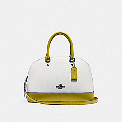 MINI SIERRA SATCHEL IN COLORBLOCK - CHALK/CHARTREUSE/BLACK ANTIQUE NICKEL - COACH F24589