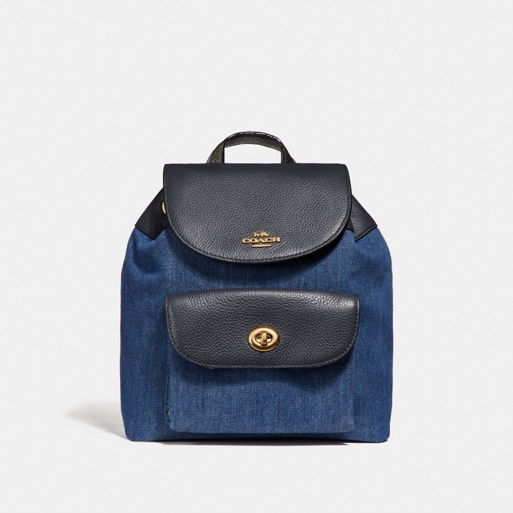 MINI BILLIE BACKPACK - COACH f24598 - DENIM MULTI/LIGHT GOLD