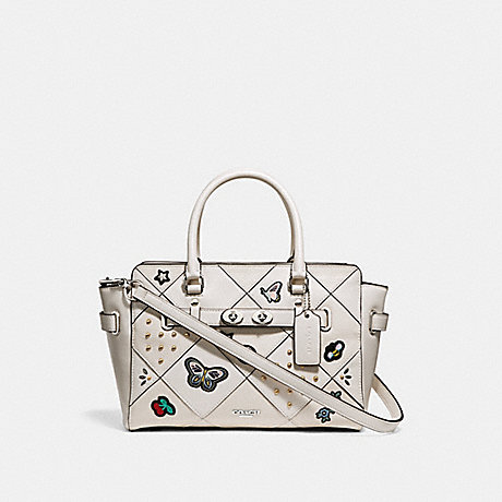 COACH BLAKE CARRYALL 25 WITH SOUVENIR EMBROIDERY PATCHWORK - SILVER/CHALK - f24600