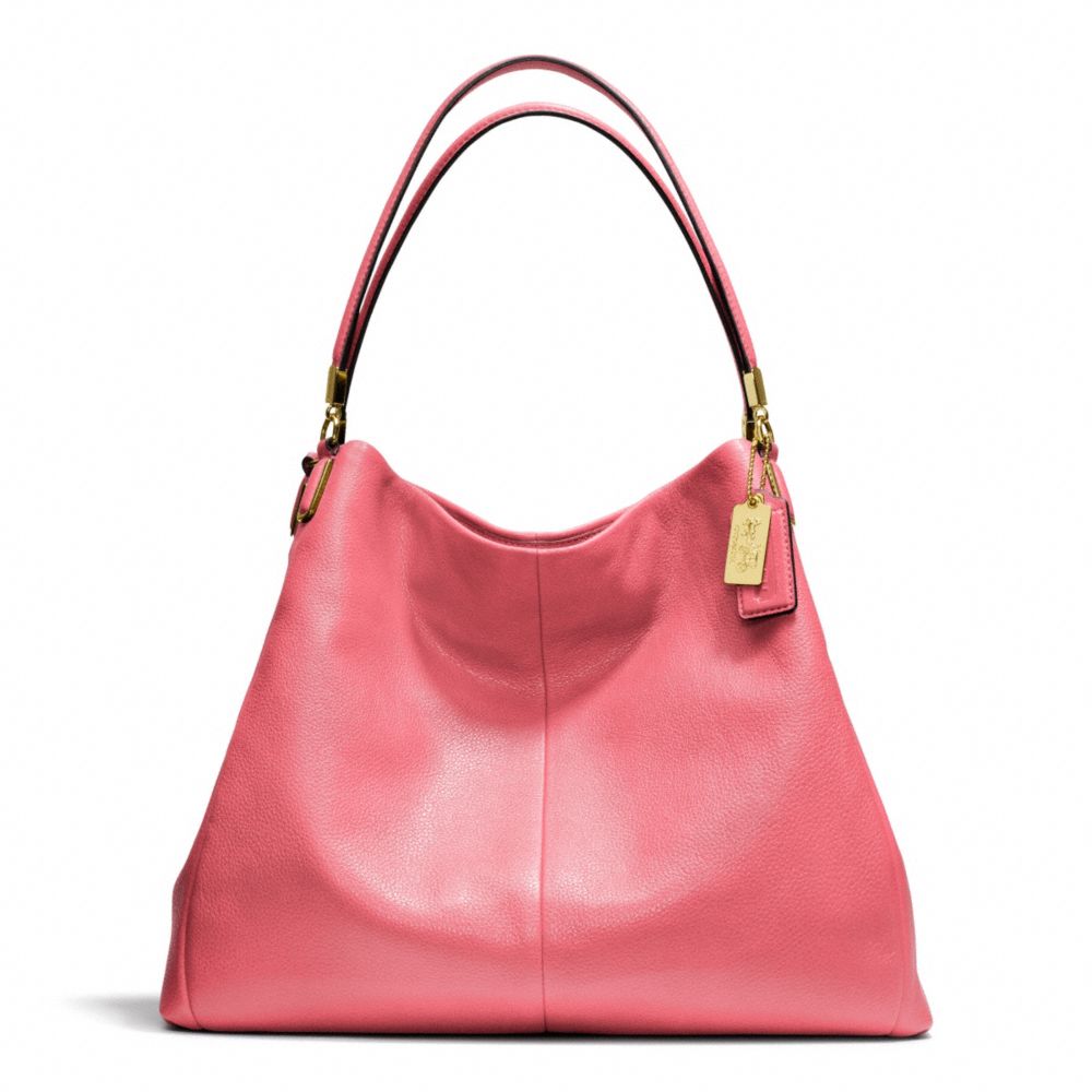 COACH F24621 Madison Phoebe Shoulder Bag In Leather BRASS/PEONY