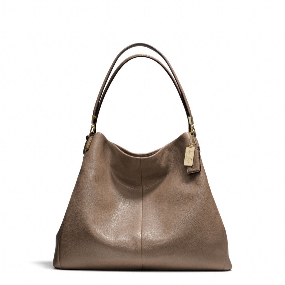 COACH MADISON LEATHER PHOEBE SHOULDER BAG - LIGHT GOLD/SILT - F24621