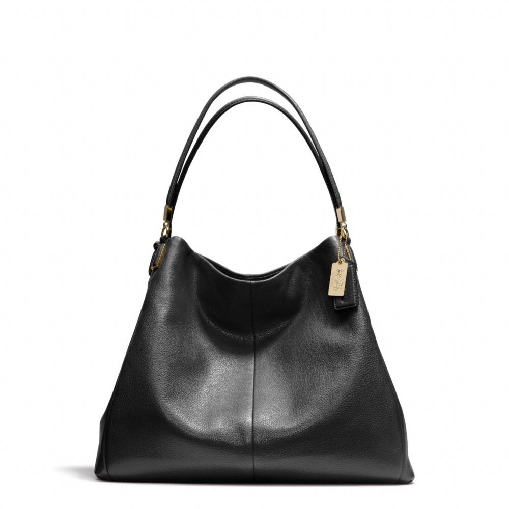 COACH F24621 Madison Phoebe Shoulder Bag In Leather  LIGHT GOLD/BLACK