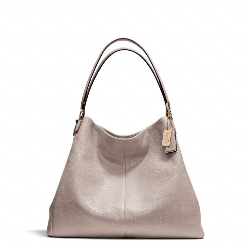 MADISON LEATHER PHOEBE SHOULDER BAG - f24621 - LIGHT GOLD/GREY BIRCH