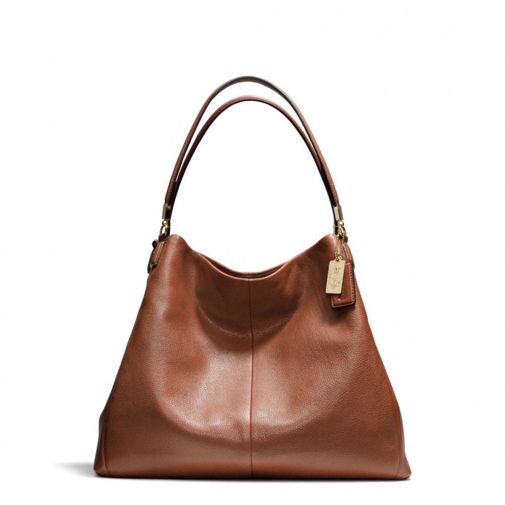 COACH F24621 MADISON LEATHER PHOEBE SHOULDER BAG LIGHT-GOLD/CHESTNUT