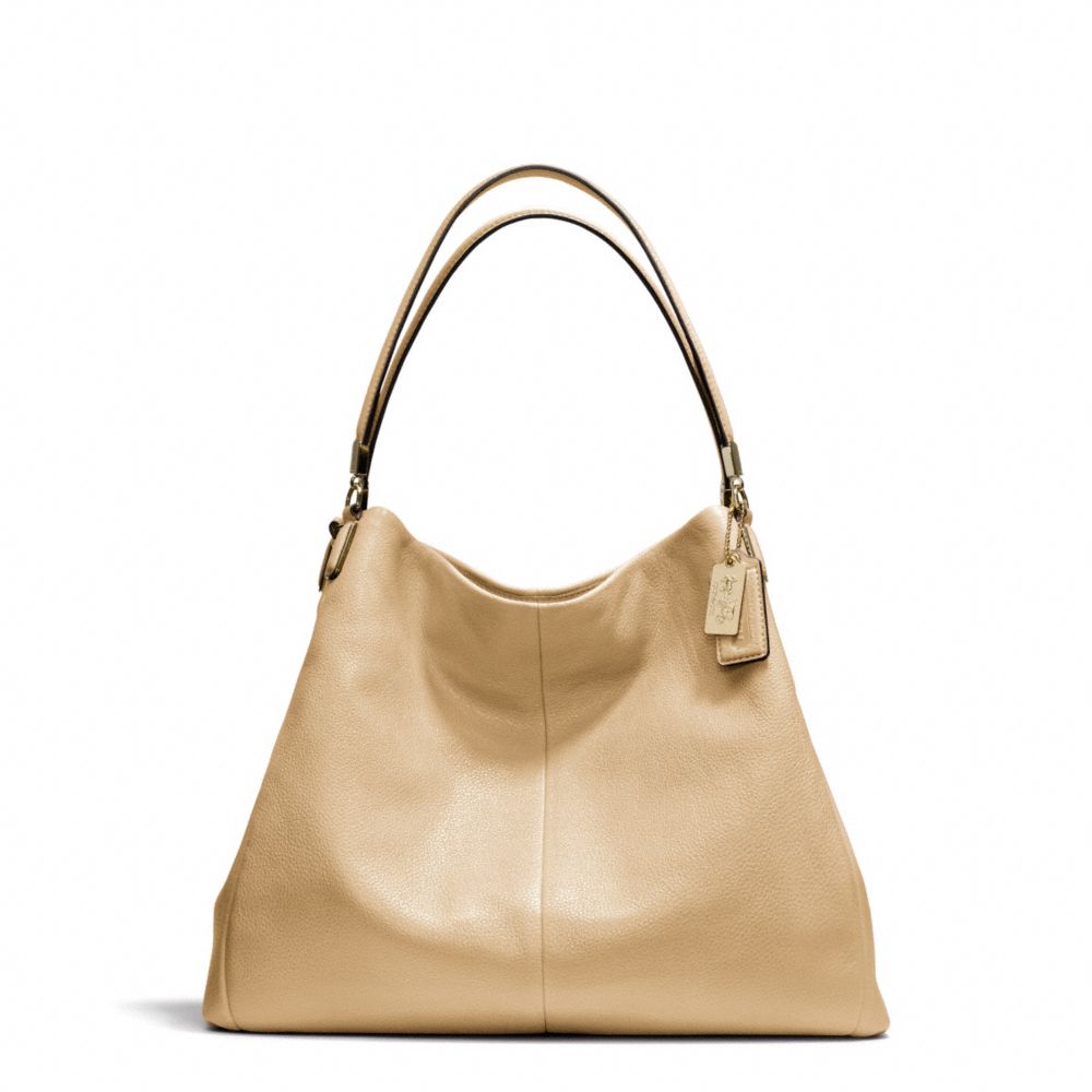 MADISON LEATHER PHOEBE SHOULDER BAG - LIGHT GOLD/TAN - COACH F24621