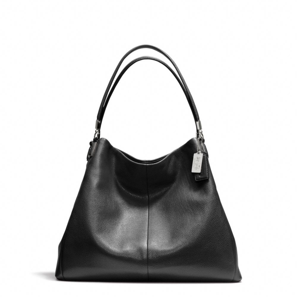 COACH F24621 Madison Leather Phoebe Shoulder Bag SILVER/BLACK