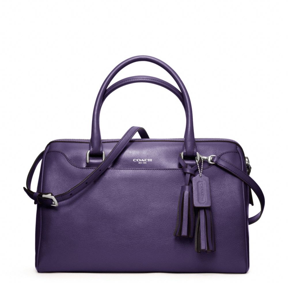LEATHER HALEY SATCHEL WITH STRAP - f24622 - F24622SVMR