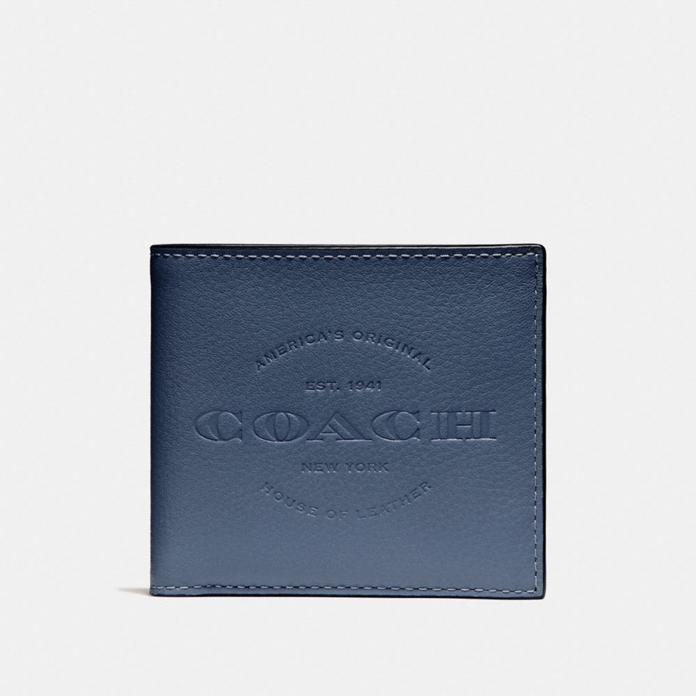 COACH F24647 - DOUBLE BILLFOLD WALLET MIDNIGHT NAVY/BLACK ANTIQUE NICKEL