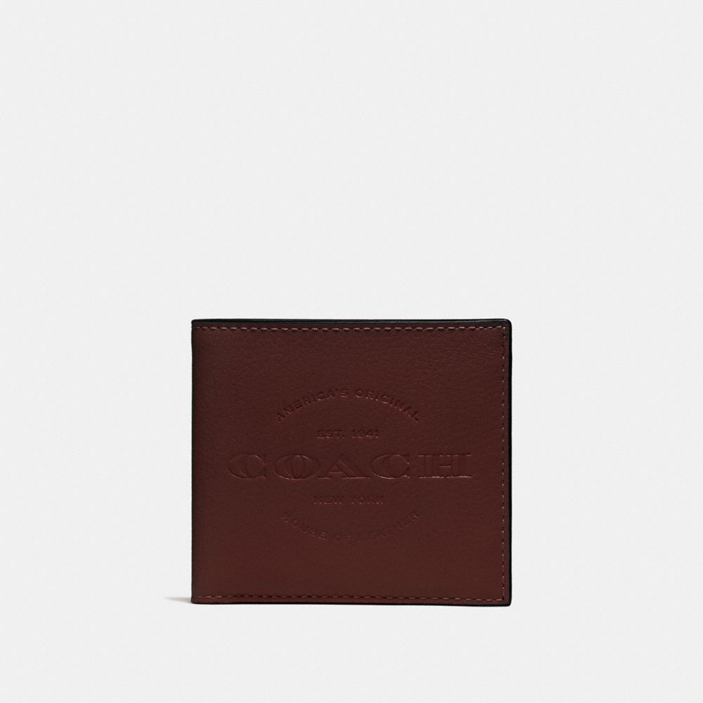 COACH DOUBLE BILLFOLD WALLET - DARK BROWN/BLACK ANTIQUE NICKEL - F24647