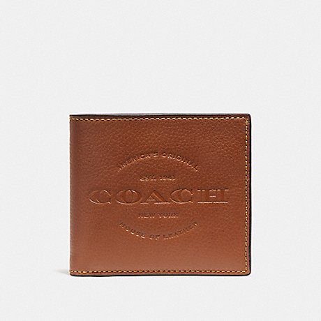 COACH DOUBLE BILLFOLD WALLET - SADDLE - F24647