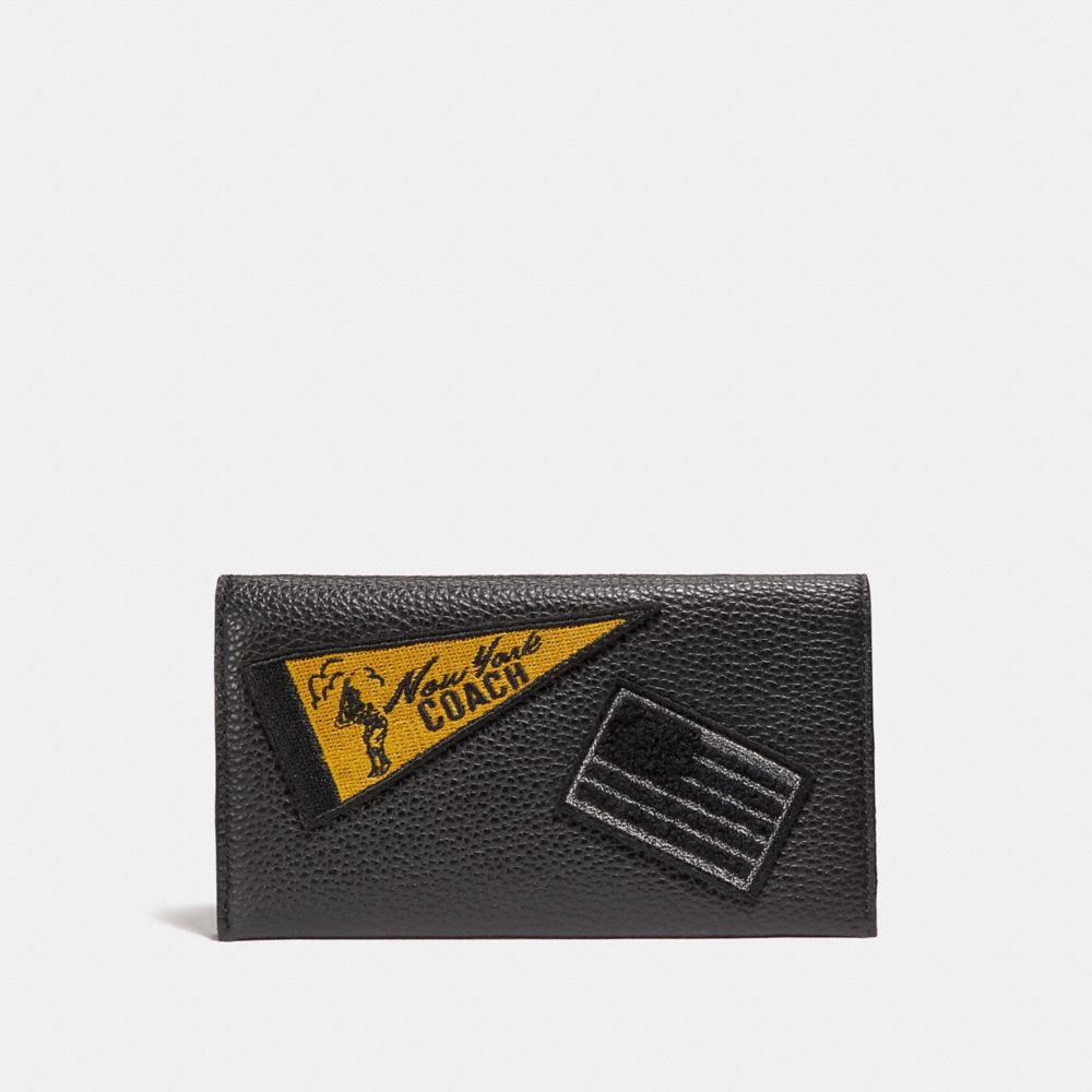 UNIVERSAL PHONE CASE WITH MIXED PATCHES - BLACK - COACH F24650