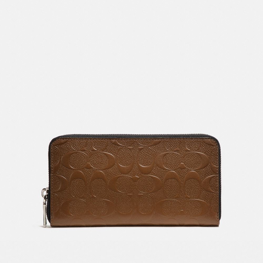 ACCORDION WALLET IN SIGNATURE LEATHER - f24667 - SADDLE