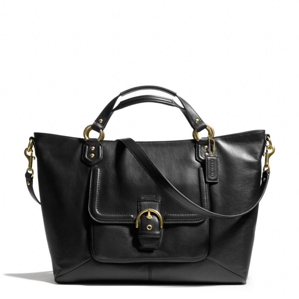 COACH f24683 CAMPBELL LEATHER IZZY FASHION SATCHEL BRASS/BLACK