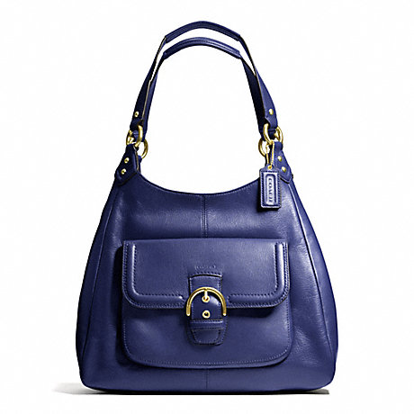COACH f24686 CAMPBELL LEATHER HOBO BRASS/MARINE NAVY