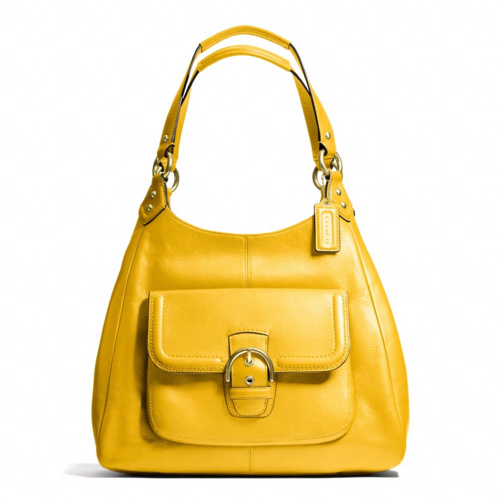 COACH CAMPBELL LEATHER HOBO - BRASS/SUNFLOWER - f24686