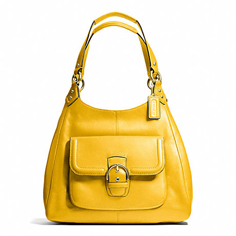 COACH CAMPBELL LEATHER HOBO - BRASS/SUNFLOWER - f24686