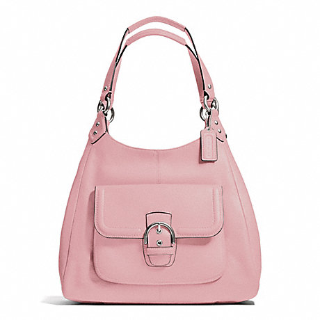 COACH F24686 CAMPBELL LEATHER HOBO SILVER/PINK-TULLE