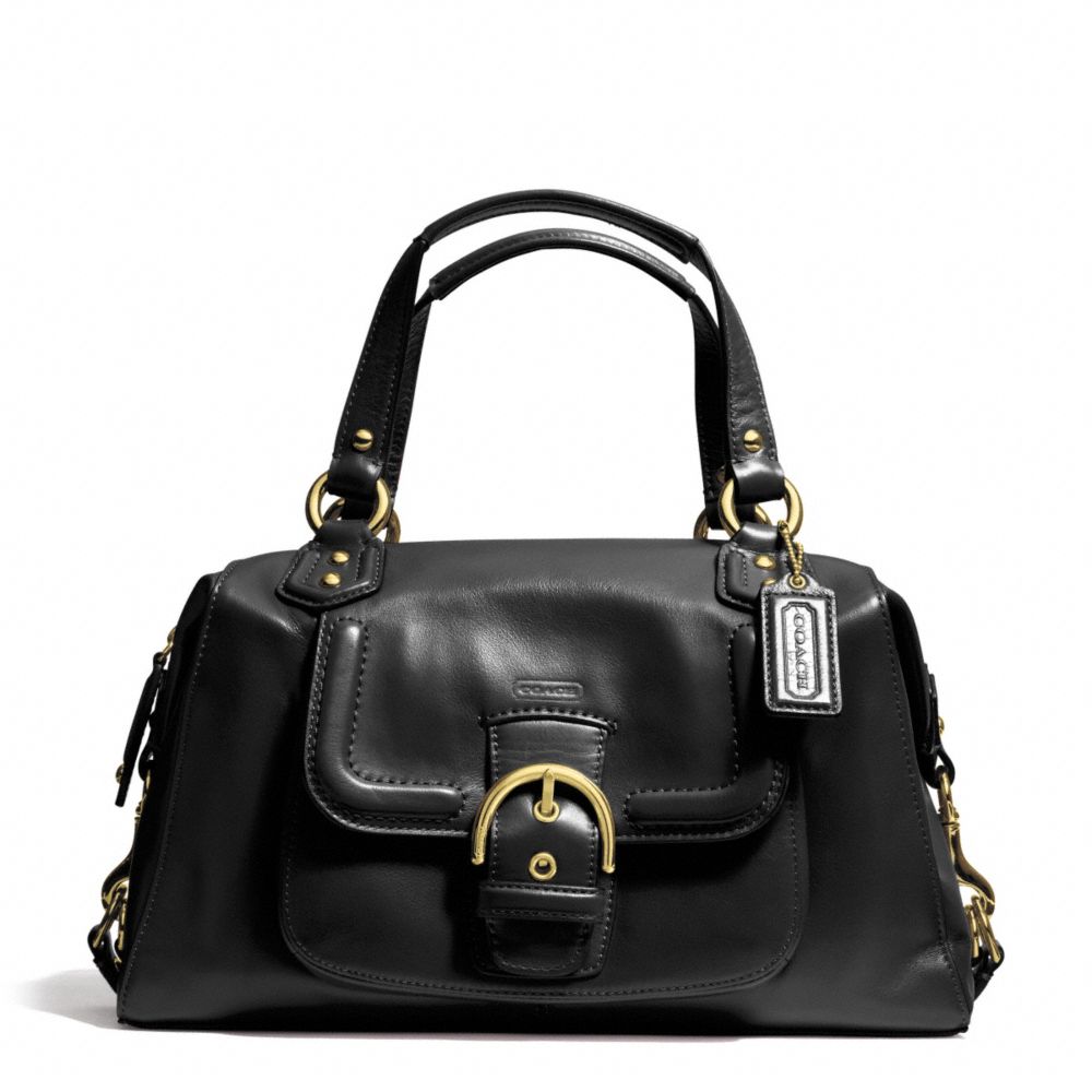 CAMPBELL LEATHER SATCHEL - BRASS/BLACK - COACH F24690