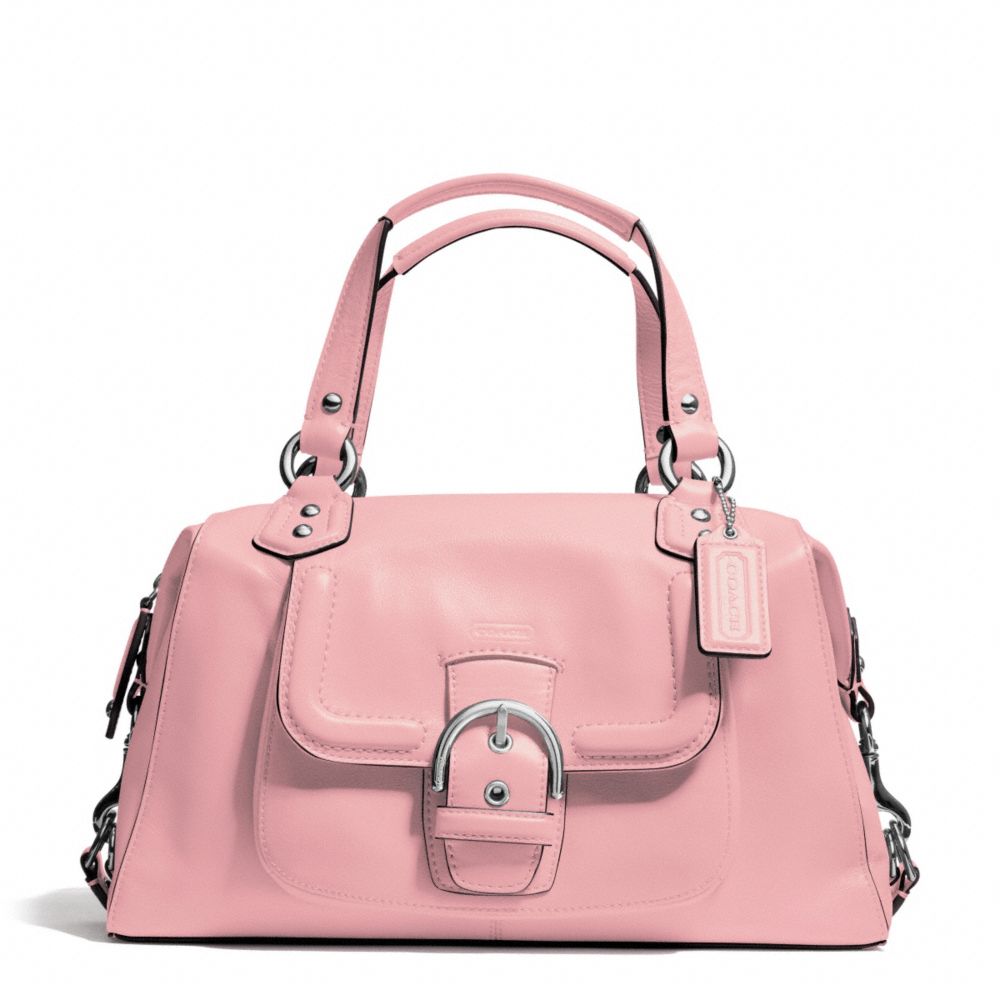 COACH F24690 - CAMPBELL LEATHER SATCHEL SILVER/PINK TULLE