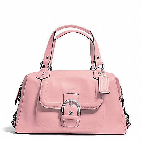 COACH F24690 CAMPBELL LEATHER SATCHEL SILVER/PINK-TULLE