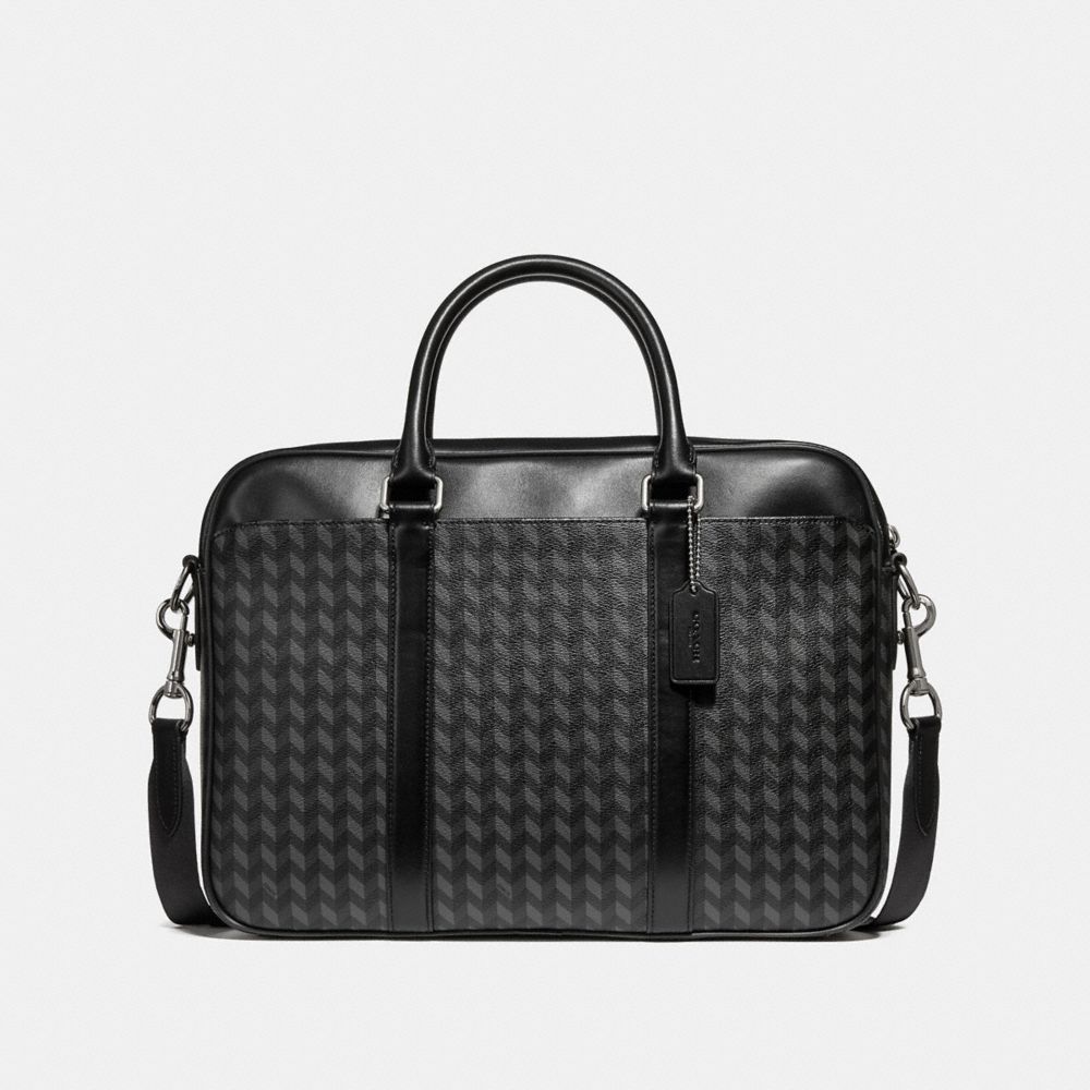 COACH PERRY SLIM BRIEF WITH HERRINGBONE PRINT - NINI7 - f24722