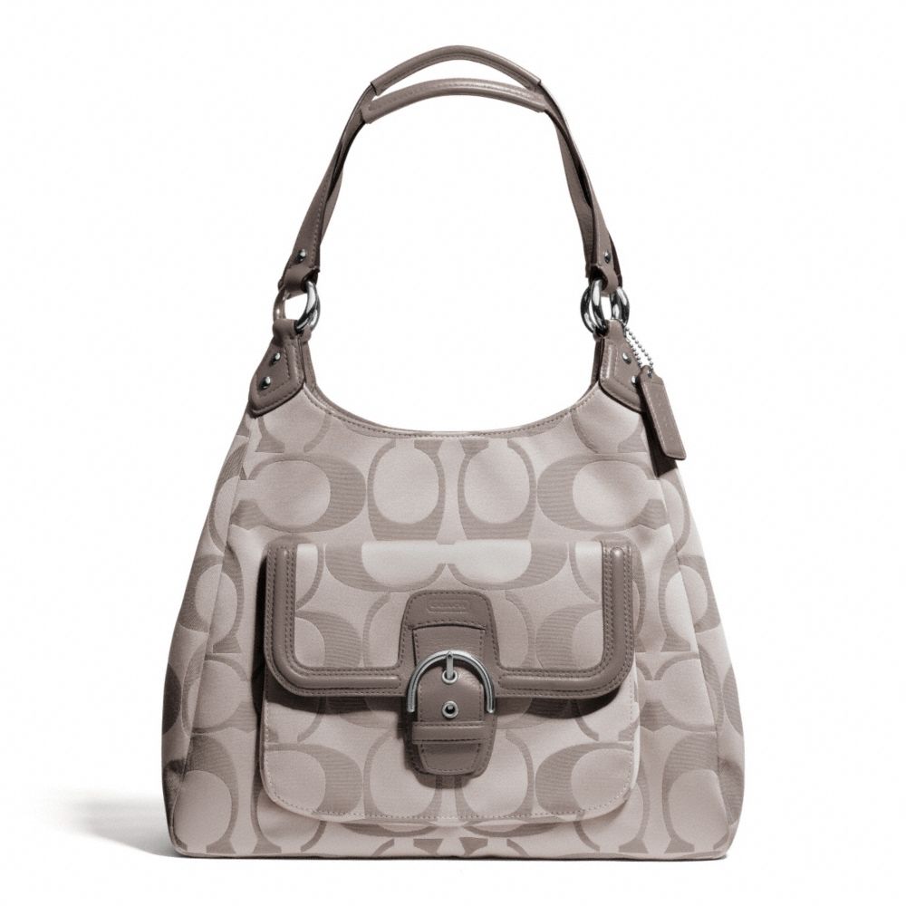 CAMPBELL SIGNATURE HOBO - SILVER/TEA - COACH F24742