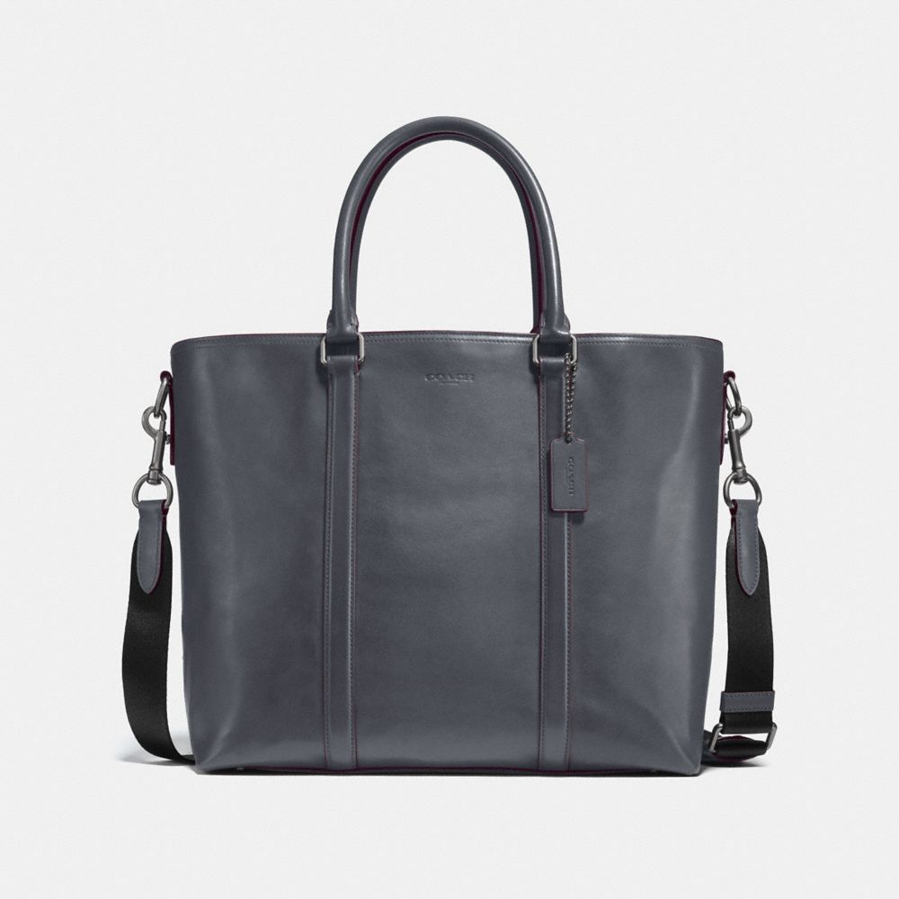 METROPOLITAN TOTE - F24772 - GRAPHITE/OXBLOOD/BLACK ANTIQUE NICKEL