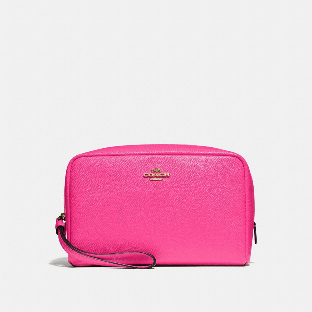 COACH F24797 BOXY COSMETIC CASE PINK RUBY/GOLD