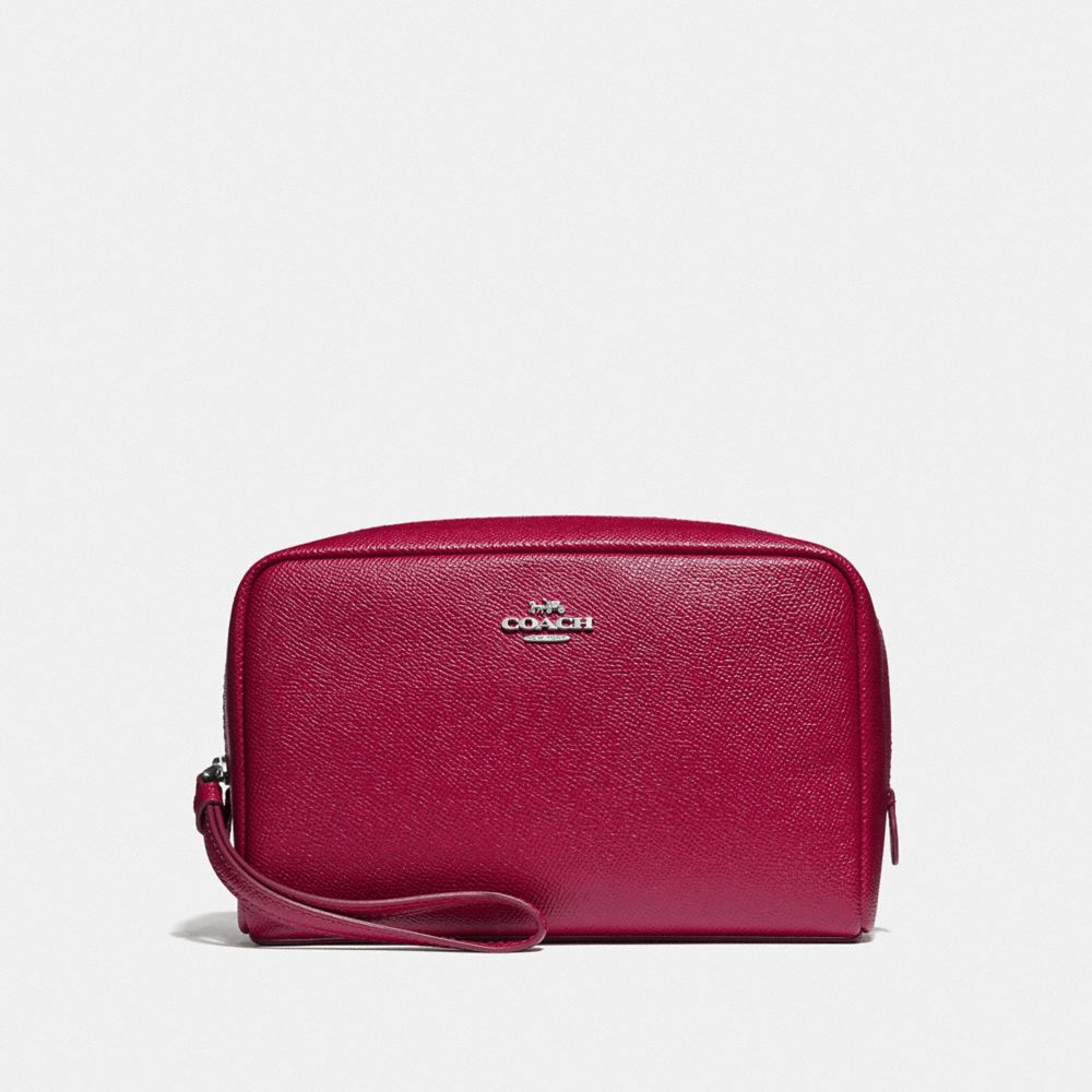 COACH BOXY COSMETIC CASE - SV/DARK FUCHSIA - F24797