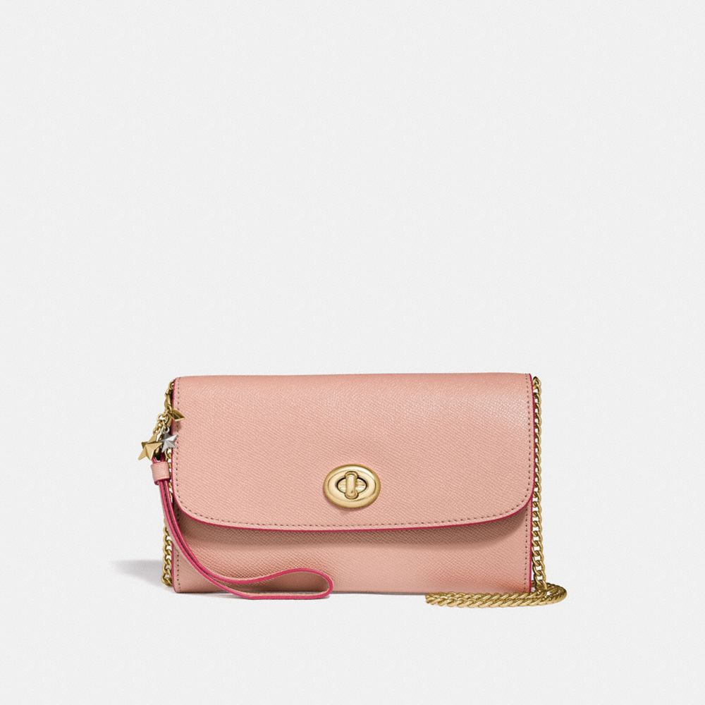 CHAIN CROSSBODY WITH CHARMS - f24802 - nude pink/imitation gold