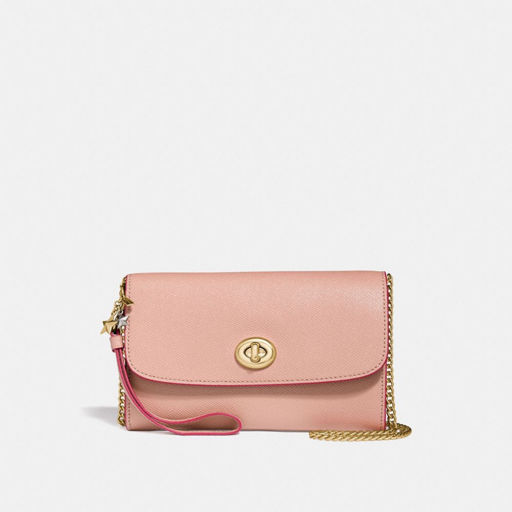 COACH CHAIN CROSSBODY WITH CHARMS - nude pink/imitation gold - F24802