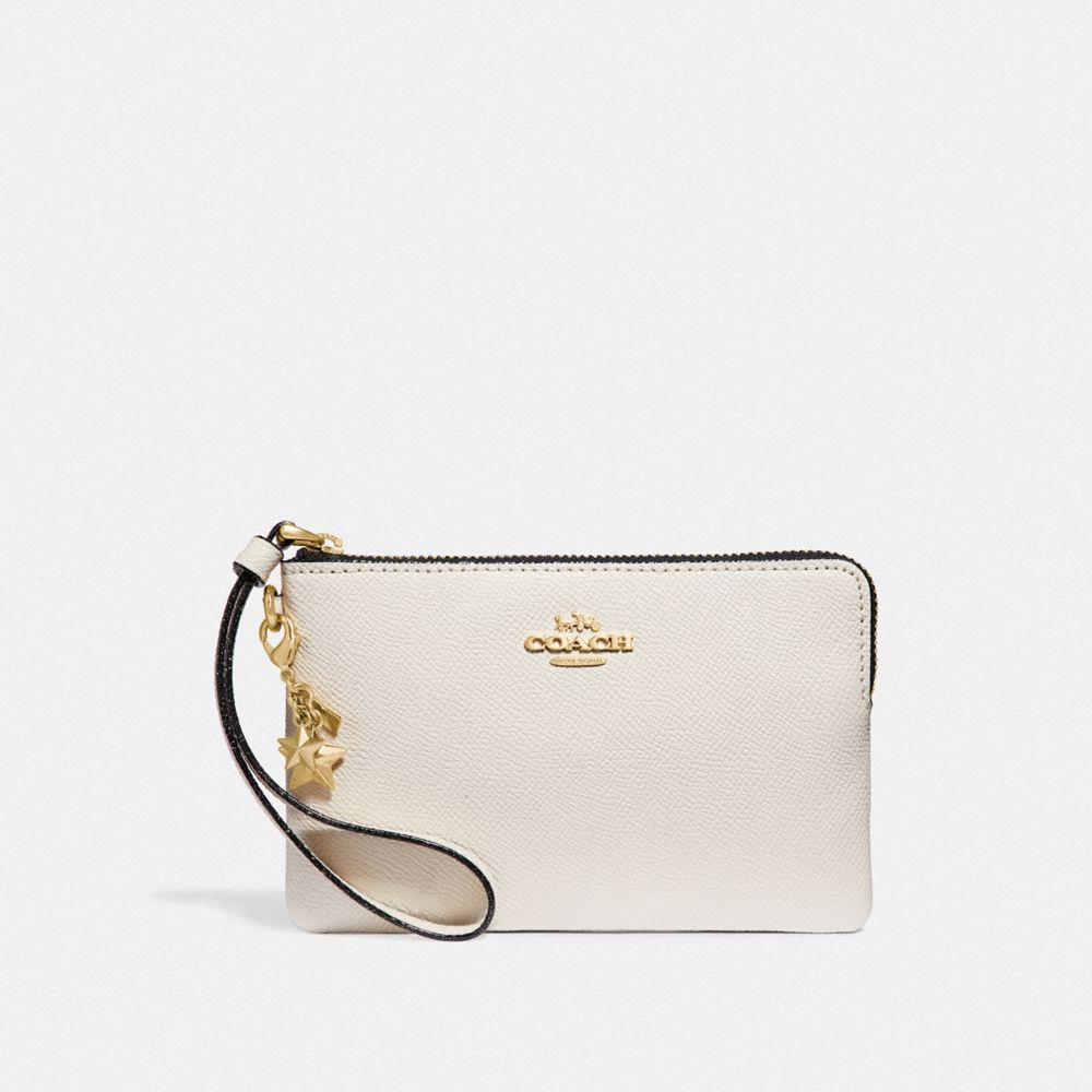 COACH F24803 Corner Zip Wristlet With Charms CHALK/LIGHT GOLD