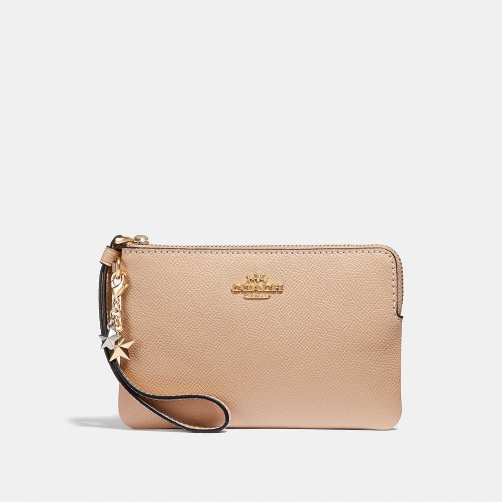 CORNER ZIP WRISTLET WITH CHARMS - COACH f24803 - BEECHWOOD/light gold