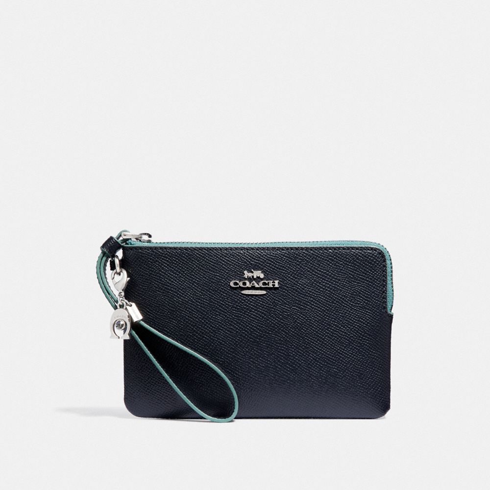 CORNER ZIP WRISTLET WITH CHARMS - MIDNIGHT NAVY/SILVER - COACH F24803